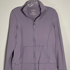 LL Bean Jacket Outerwear Womens Small Purple Activewear  Fleece Full Zip Warm